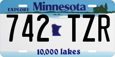 MN license plate 742TZR