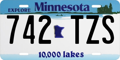 MN license plate 742TZS