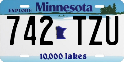 MN license plate 742TZU