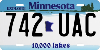 MN license plate 742UAC