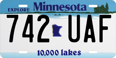 MN license plate 742UAF