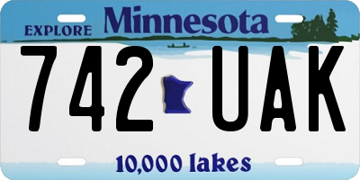 MN license plate 742UAK