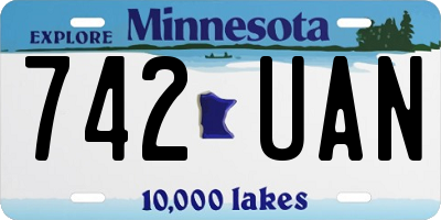 MN license plate 742UAN