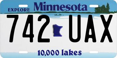 MN license plate 742UAX
