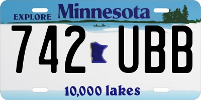 MN license plate 742UBB
