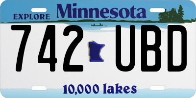 MN license plate 742UBD