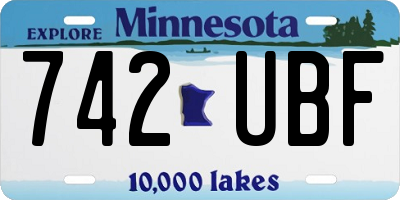 MN license plate 742UBF