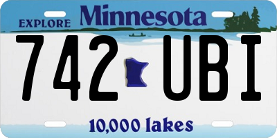 MN license plate 742UBI