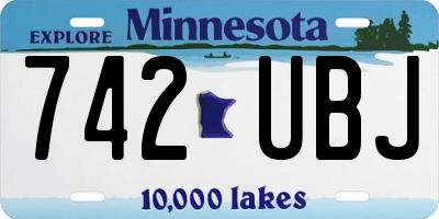 MN license plate 742UBJ