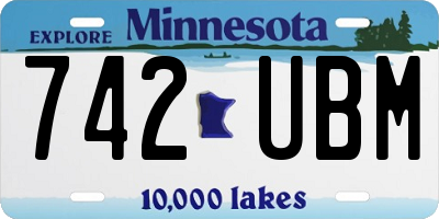 MN license plate 742UBM