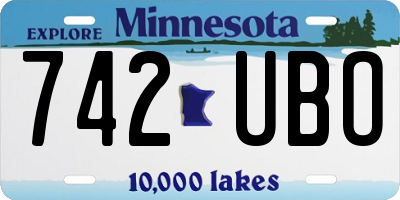 MN license plate 742UBO