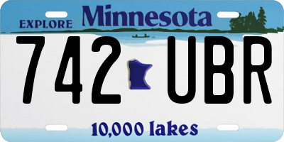 MN license plate 742UBR