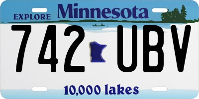 MN license plate 742UBV