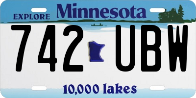 MN license plate 742UBW