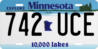 MN license plate 742UCE