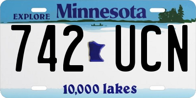 MN license plate 742UCN