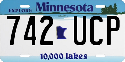 MN license plate 742UCP