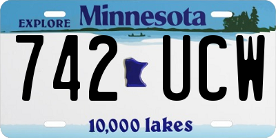 MN license plate 742UCW