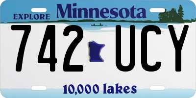 MN license plate 742UCY