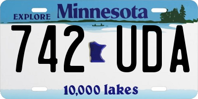 MN license plate 742UDA