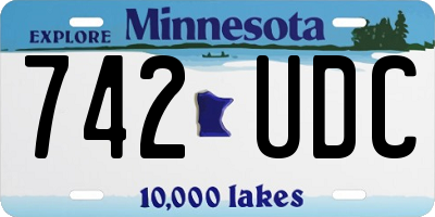 MN license plate 742UDC
