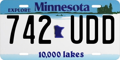 MN license plate 742UDD