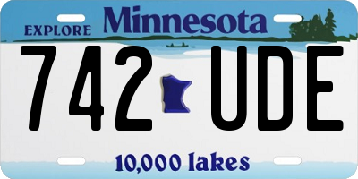 MN license plate 742UDE