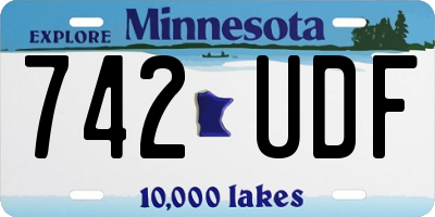 MN license plate 742UDF