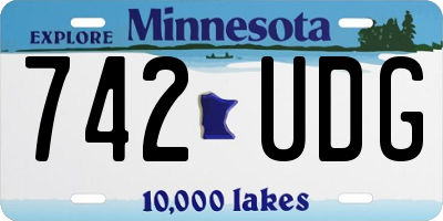 MN license plate 742UDG