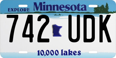 MN license plate 742UDK