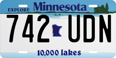 MN license plate 742UDN