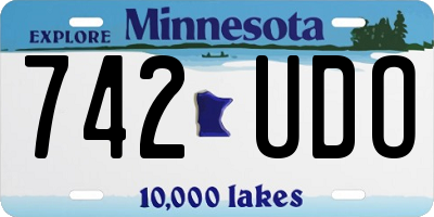 MN license plate 742UDO