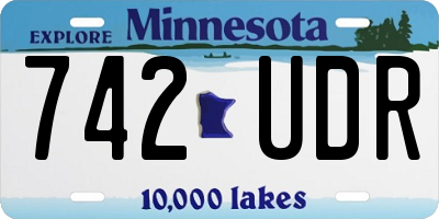 MN license plate 742UDR