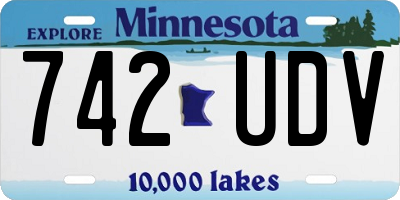 MN license plate 742UDV