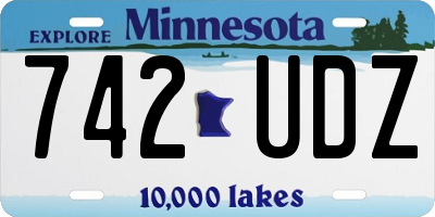 MN license plate 742UDZ