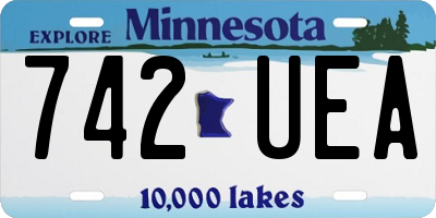 MN license plate 742UEA