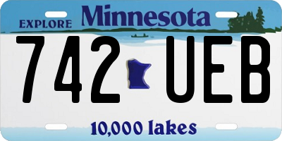 MN license plate 742UEB