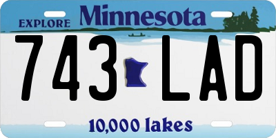 MN license plate 743LAD