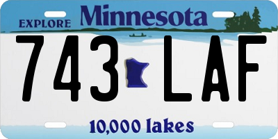 MN license plate 743LAF