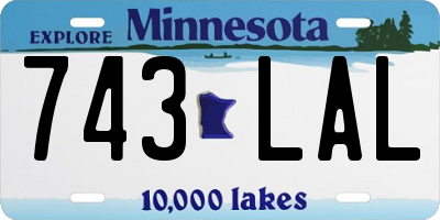 MN license plate 743LAL