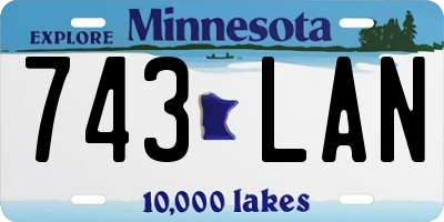 MN license plate 743LAN