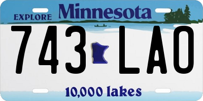 MN license plate 743LAO