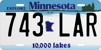 MN license plate 743LAR