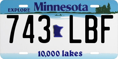 MN license plate 743LBF