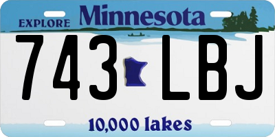 MN license plate 743LBJ