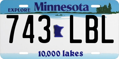 MN license plate 743LBL