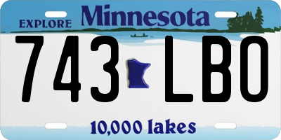 MN license plate 743LBO