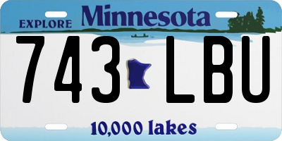 MN license plate 743LBU