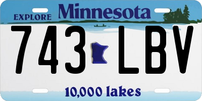 MN license plate 743LBV