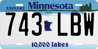 MN license plate 743LBW